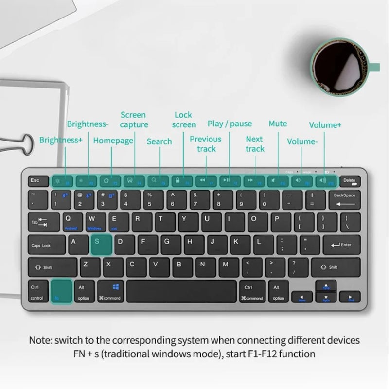 Y&D Wireless Gaming Keyboard and Mouse Combo, Rechargeable Mini BT Keyboard Set for PC Laptop Tablet Android Gamer - Image 5